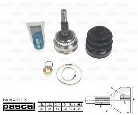 Шарнирный комплект, приводной вал PASCAL G1X011PC