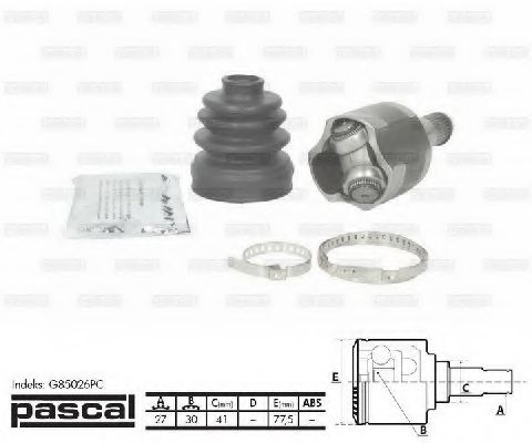 Шарнирный комплект, приводной вал PASCAL G85026PC