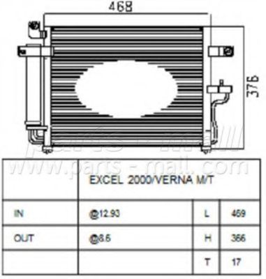Конденсатор, кондиционер PARTS-MALL PXNCA-076
