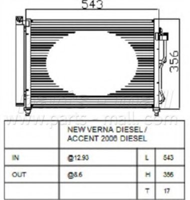 Конденсатор, кондиционер PARTS-MALL PXNCA-085