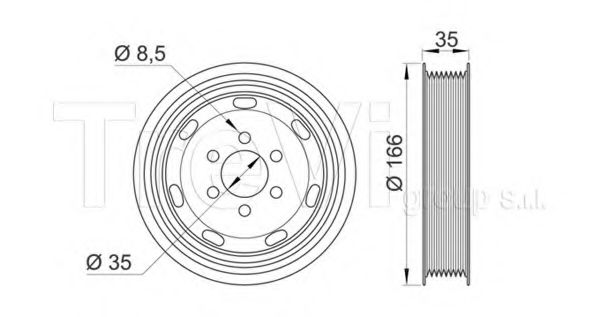 Ременный шкив, коленчатый вал TREVI AUTOMOTIVE P951