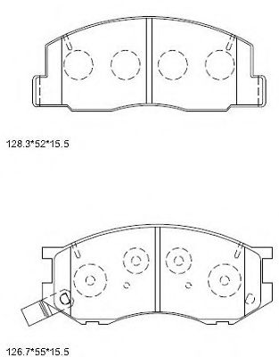 Комплект тормозных колодок, дисковый тормоз ASIMCO KD2727