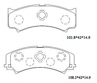 Комплект тормозных колодок, дисковый тормоз ASIMCO KD3712