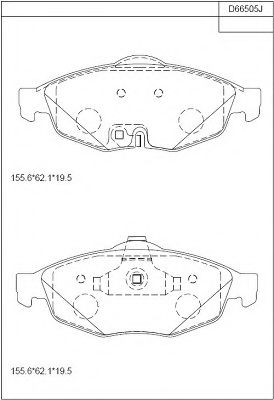 Комплект тормозных колодок, дисковый тормоз ASIMCO KD66505