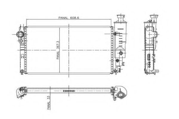 Радиатор, охлаждение двигателя ORDONEZ 1020839809