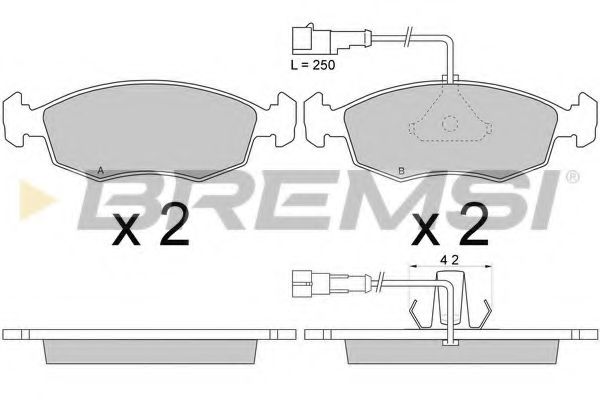 Комплект тормозных колодок, дисковый тормоз BREMSI BP2669