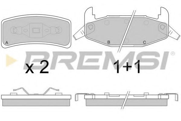 Комплект тормозных колодок, дисковый тормоз BREMSI 24878