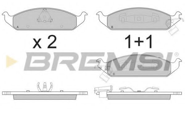 Комплект тормозных колодок, дисковый тормоз BREMSI BP2837