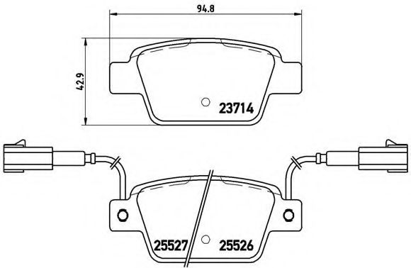 Комплект тормозных колодок, дисковый тормоз BREMBO P 23 135