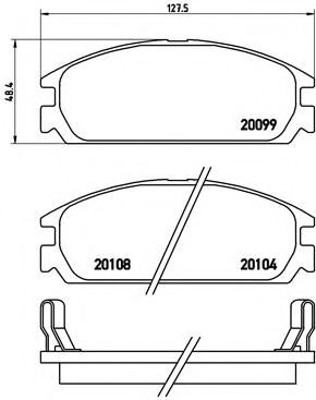 Комплект тормозных колодок, дисковый тормоз BREMBO P 28 010