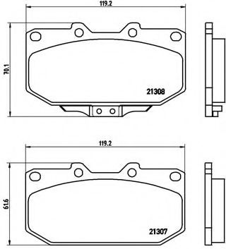 Комплект тормозных колодок, дисковый тормоз BREMBO P 56 025