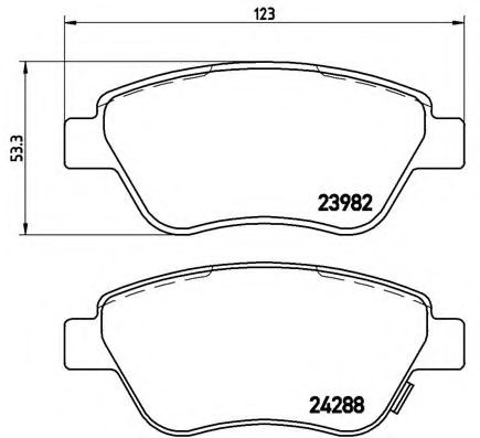 Комплект тормозных колодок, дисковый тормоз BREMBO P 59 051