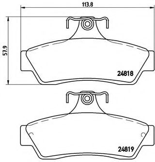 Комплект тормозных колодок, дисковый тормоз BREMBO 24818