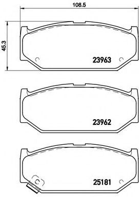 Комплект тормозных колодок, дисковый тормоз BREMBO P 79 023