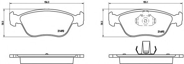 Комплект тормозных колодок, дисковый тормоз BREMBO P 86 024