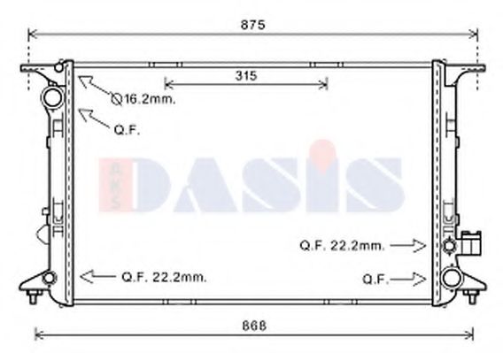 Радиатор, охлаждение двигателя AKS DASIS 480088N