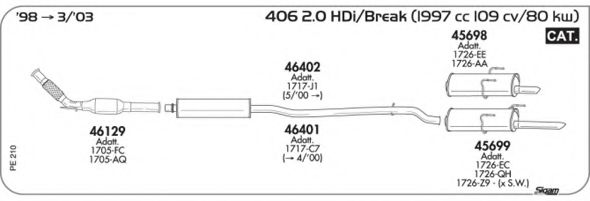 Система выпуска ОГ AKS DASIS SGPE210