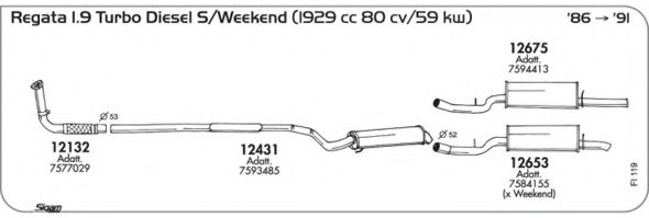 Система выпуска ОГ AKS DASIS SGFI119