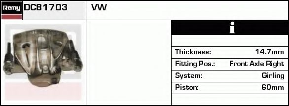 Тормозной суппорт DELCO REMY DC81703