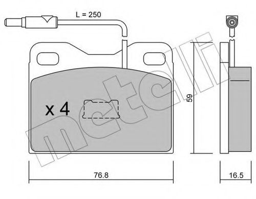 Комплект тормозных колодок, дисковый тормоз METELLI 22-0015-3