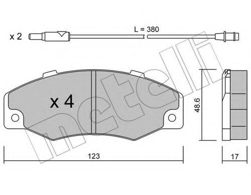 Комплект тормозных колодок, дисковый тормоз METELLI 22-0096-0