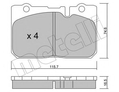 Комплект тормозных колодок, дисковый тормоз METELLI 22-0757-0