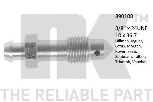 Болт воздушного клапана / вентиль NK 890108