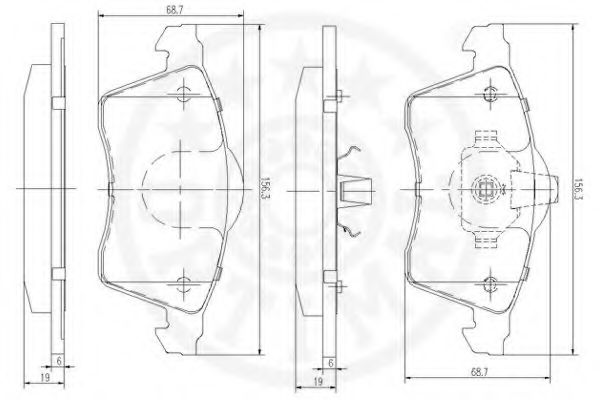 Комплект тормозных колодок, дисковый тормоз OPTIMAL 10137