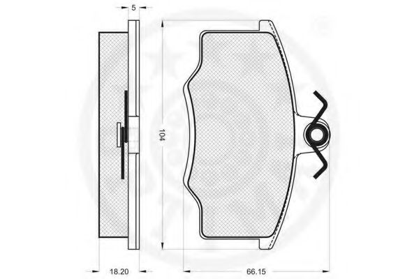 Комплект тормозных колодок, дисковый тормоз OPTIMAL 12054