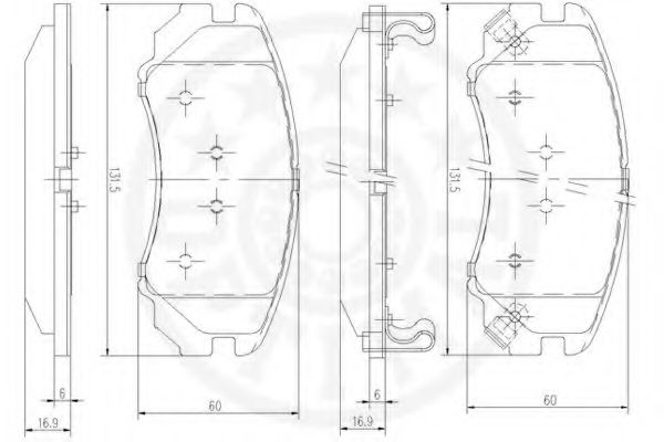 Комплект тормозных колодок, дисковый тормоз OPTIMAL 12267