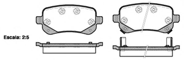 Комплект тормозных колодок, дисковый тормоз REMSA 1095.02