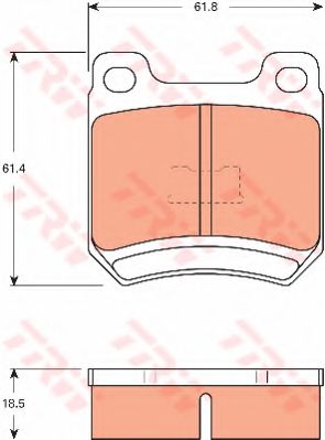 Комплект тормозных колодок, дисковый тормоз TRW GDB7539