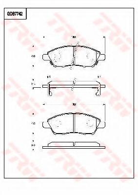 Комплект тормозных колодок, дисковый тормоз TRW GDB7742