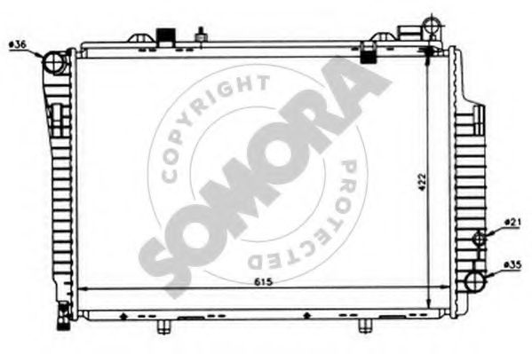 Радиатор, охлаждение двигателя SOMORA 171249