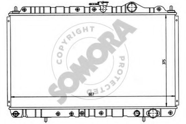 Радиатор, охлаждение двигателя SOMORA 185140