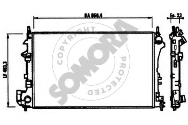 Радиатор, охлаждение двигателя SOMORA 210640