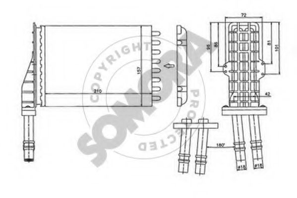 Теплообменник, отопление салона SOMORA 242050A