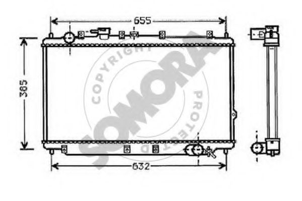 Радиатор, охлаждение двигателя SOMORA 117540
