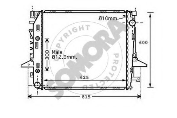 Радиатор, охлаждение двигателя SOMORA 151340A