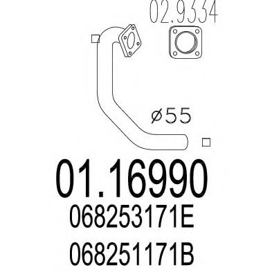 Труба выхлопного газа MTS 01.16990
