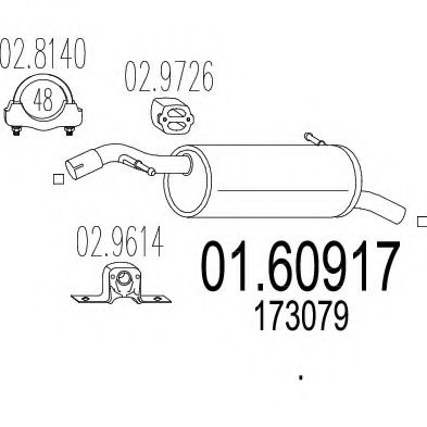 Глушитель выхлопных газов конечный MTS 01.60917