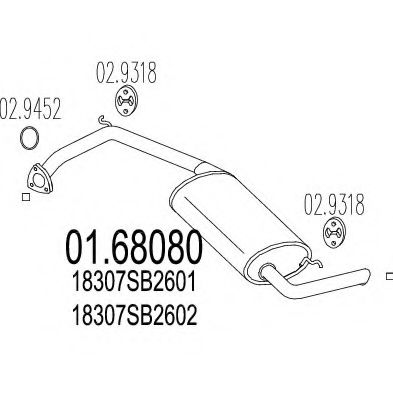 Глушитель выхлопных газов конечный TIMAX 230181