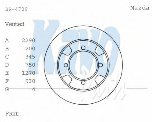 Тормозной диск KAVO PARTS BR-4709