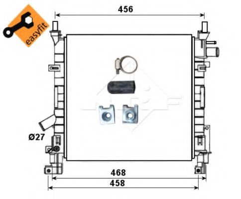 Радиатор, охлаждение двигателя NRF 53651
