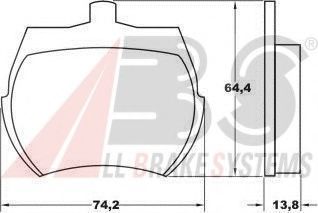 Комплект тормозных колодок, дисковый тормоз A.B.S. 36011