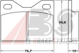 Комплект тормозных колодок, дисковый тормоз A.B.S. 36051