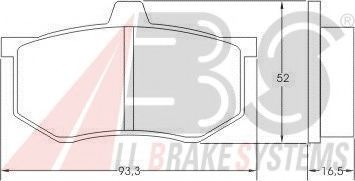 Комплект тормозных колодок, дисковый тормоз A.B.S. 20601
