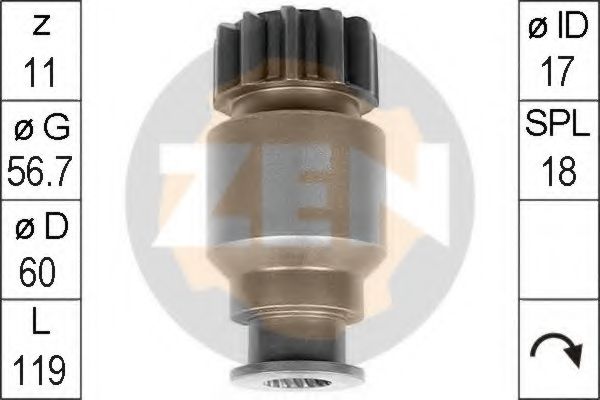 Привод с механизмом свободного хода, стартер ERA 0967