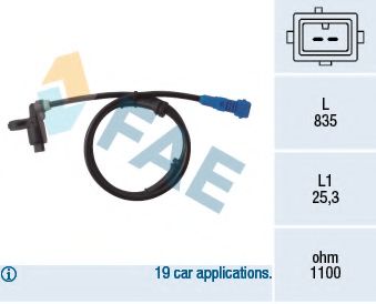 Датчик, частота вращения колеса FAE 78021