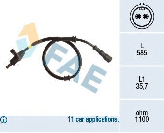 Датчик, частота вращения колеса FAE 78165